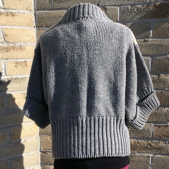 Chunky Knit Cardigan Sweater ITALY Elsamanda Wool Toggle Anthropologie sz L - Picture 4 of 6